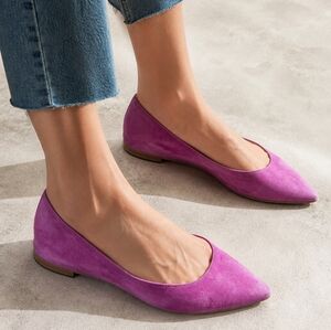 Högl Purple Suede Flats Size 7 Pointed Toe Ballet Shoes Low Heel Designer